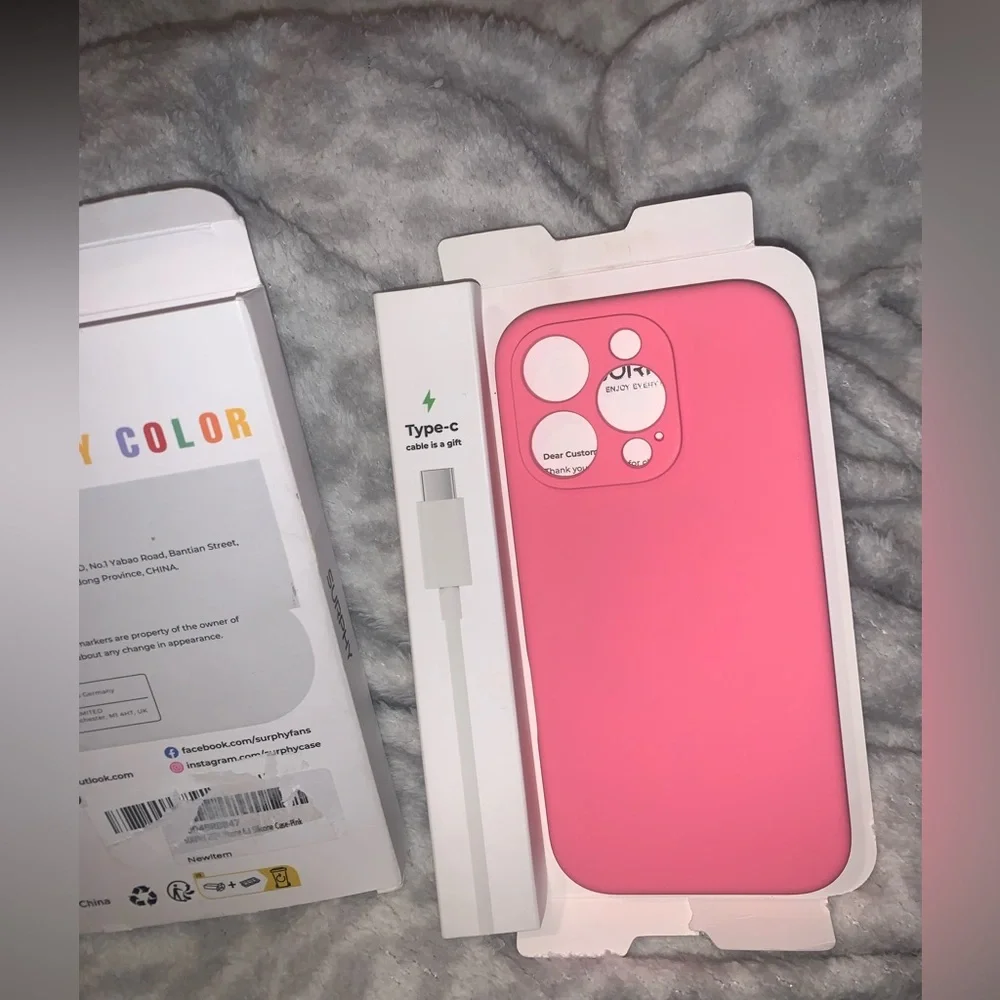 IPhone 13 Surphy Pink Phone Case with Type-C Cable included